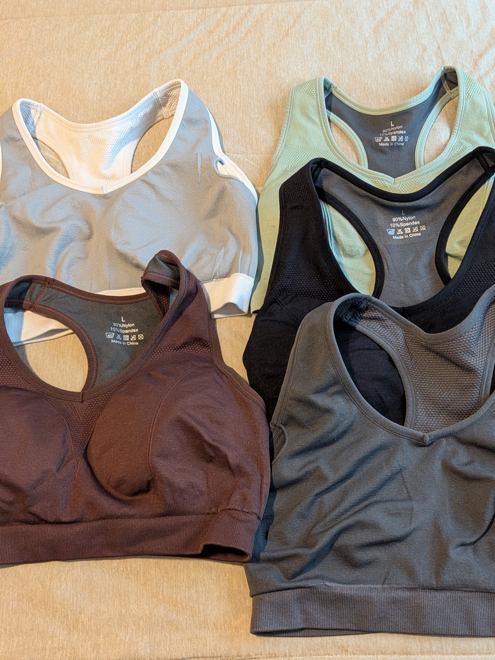 Racerback Sports Bra Pack — Assorted Colors